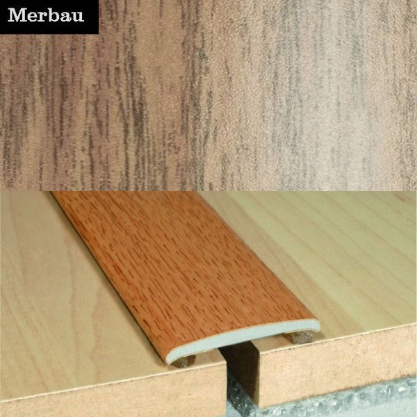 merabuAntiqueOak 35mmFlatAluminiumWoodEffectDoorThreasholdsSelfAdhesive