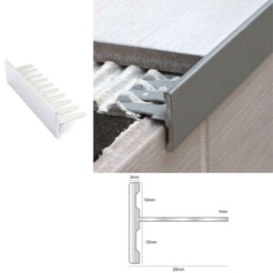 2600mm x 28mm Aluminium Stair Nosing Formable 2 in 1 Step Edge Trim