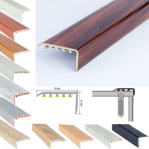 UPVC Wood Effect Stair Edge Nosing – 45x22mm Trim