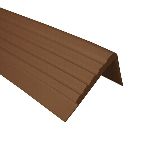 50mm x 45mm Anti Slip PVC Rubber Stair Angle Edge Nosing Trim Brown
