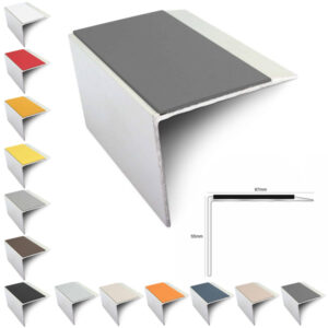 67 x 55mm Aluminium Anti Slip Stair Nosing – DDA Compliant