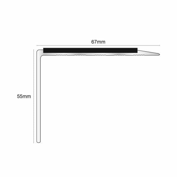 67 x 55mm Aluminium Anti Slip Stair Nosing – DDACompliant