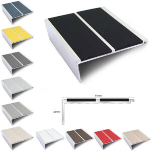 91mm x 32mm Commercial Stair Nosing – Non Slip PVC Edge Trim
