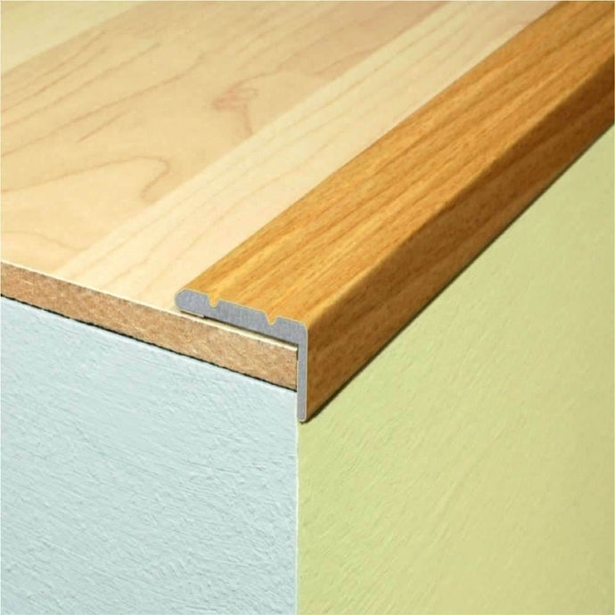 Wood Effect Aluminium Self Adhesive Stair Nosing Trim – Retro Fit