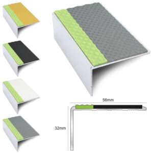 Anti-Slip Commercial Stair Nosing 56mm x 32mm – PVC Edge Trim
