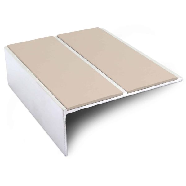 Beige Anti-Slip Commercial Stair Nosing 85mm x 32mm – Aluminium Edge Trim