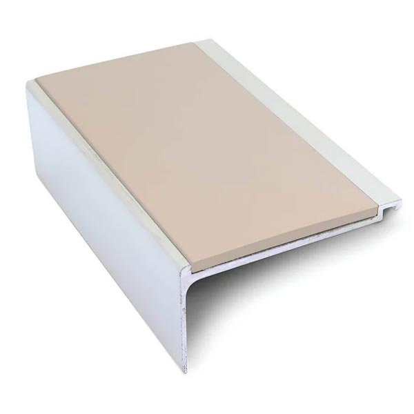 Beige Commercial Stair Nosing 60mm x 32mm With PVC Insert Non Slip