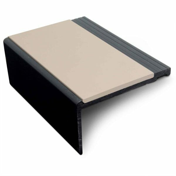 Beige Heavy Duty PVC Non Slip Hard Nose Stair Nosing 60.4mm x 32mm