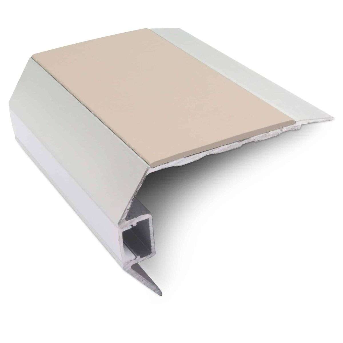 Beige Vision Light Out Aluminium Non Slip Stair Nosing 77.5 x 48.5mm with LED Lighting Edge Trim