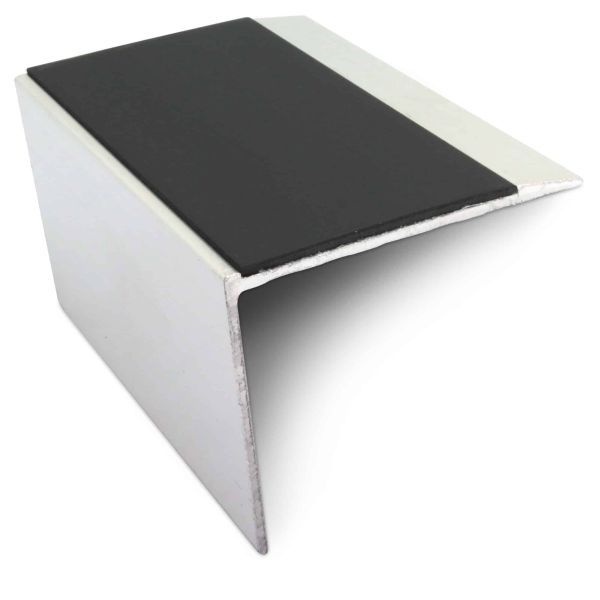 Black 67 x 55mm Aluminium Anti Slip Stair Nosing – DDA Compliant