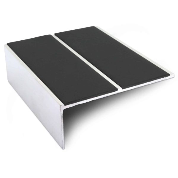 Black Anti-Slip Commercial Stair Nosing 85mm x 32mm – Aluminium Edge Trim