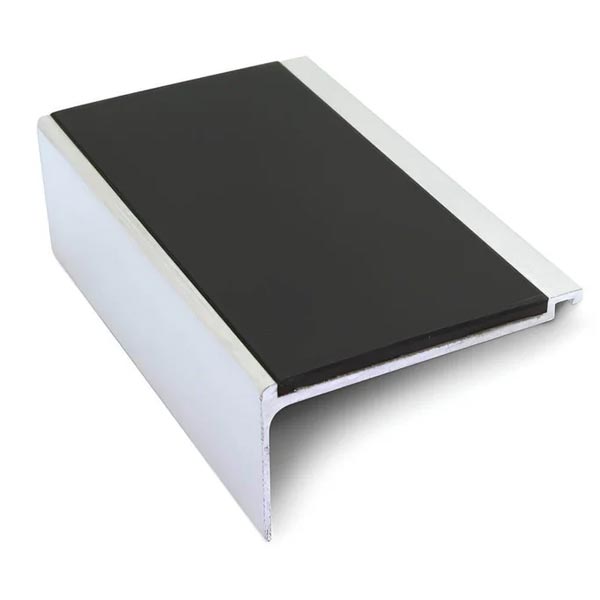 Black Commercial Stair Nosing 60mm x 32mm With PVC Insert Non Slip