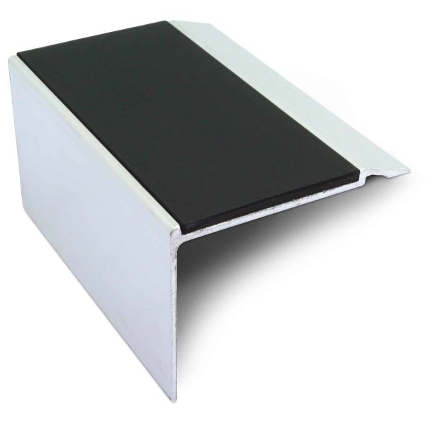 Black Commercial Stair Nosing 72mm x 55mm With PVC Insert Non Slip Stair Edge Trim