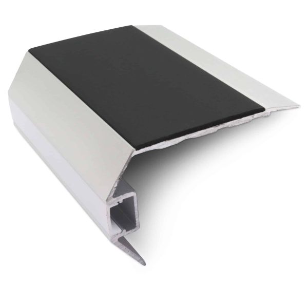 Black Commercial Stair Nosing 77.5mm x 48.5 mm Vision Light Down Tredsafe Non Slip