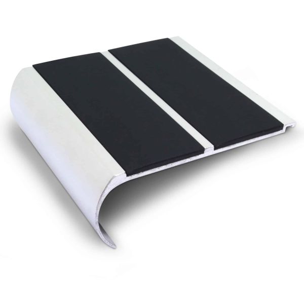 Black Commercial Stair Nosing 91mm x 35mm Non Slip PVC Insert Bullnose Stair Nosing Edge