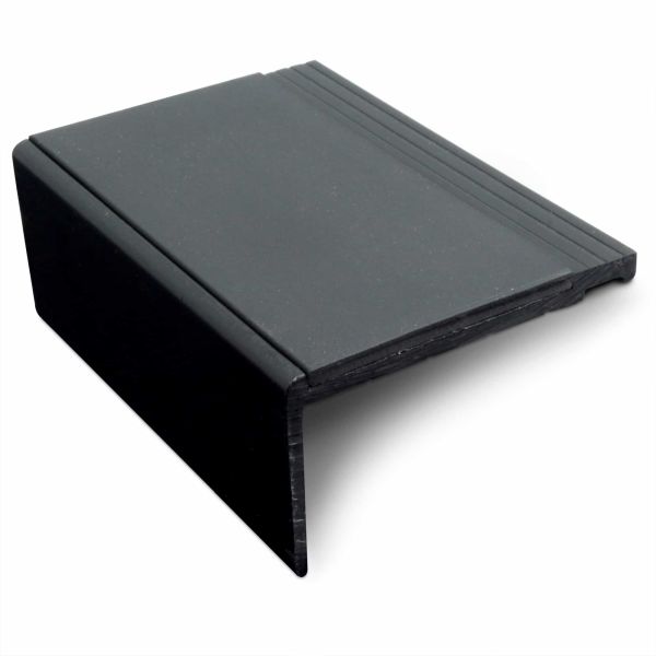 Black Heavy Duty PVC Non Slip Hard Nose Stair Nosing 60.4mm x 32mm