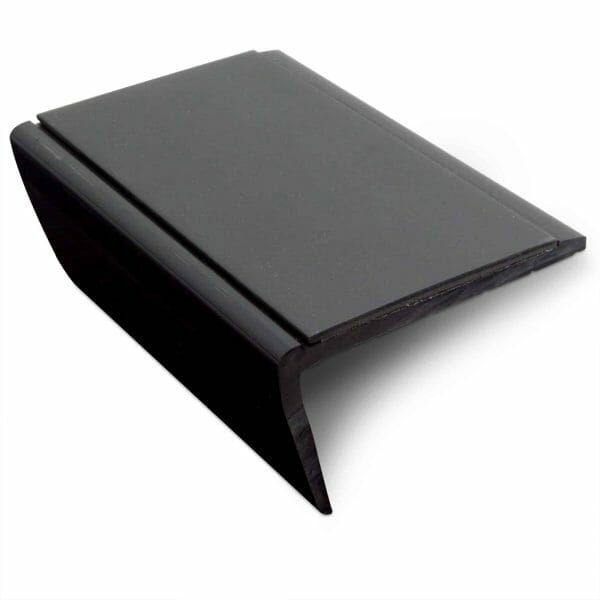 Black Slimline Hard Nose PVC Non Slip Stair Nosing 56 x 32.5mm