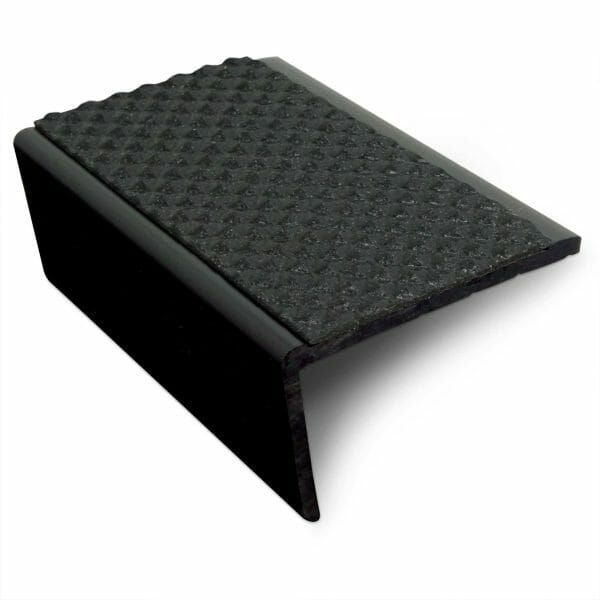 Black Slimline Hard Nose PVC Tredsafe Non Slip Stair Nosing 56 x 32.5mm