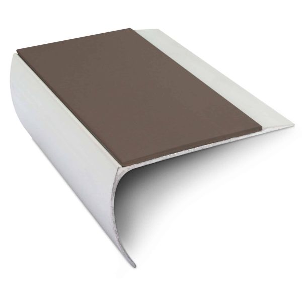 Brown Aluminium Non Slip Commercial Stair Nosing Edge Trim With Pvc Insert 69 x 40mm
