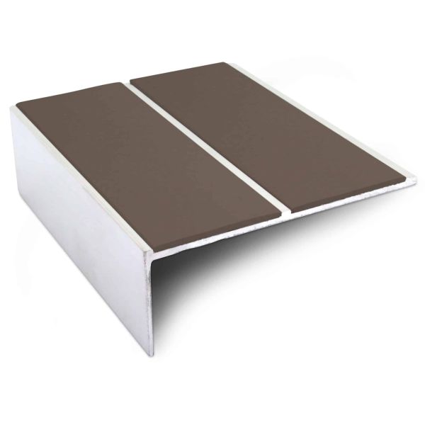 Brown Anti-Slip Commercial Stair Nosing 85mm x 32mm – Aluminium Edge Trim