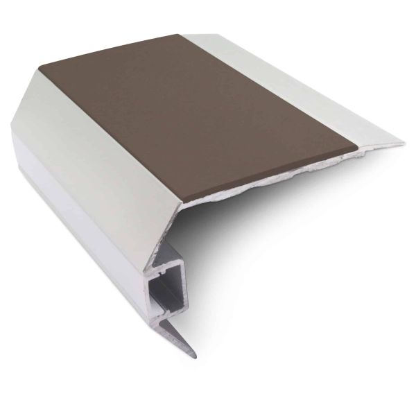 Brown Commercial Stair Nosing 77.5mm x 48.5 mm Vision Light Down Tredsafe Non Slip