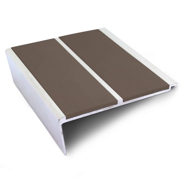 Brown Commercial Stair Nosing 93mm x 32mm Non Slip PVC Insert Stair Nosing Edge Trim