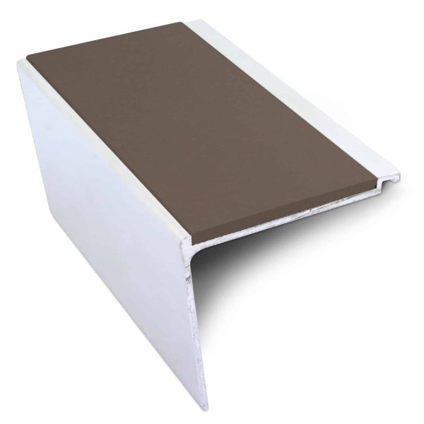 Brown Non Slip Commercial Stair Nosing 60mm x 55mm PVC Insert Stair Nosing Edge Protection