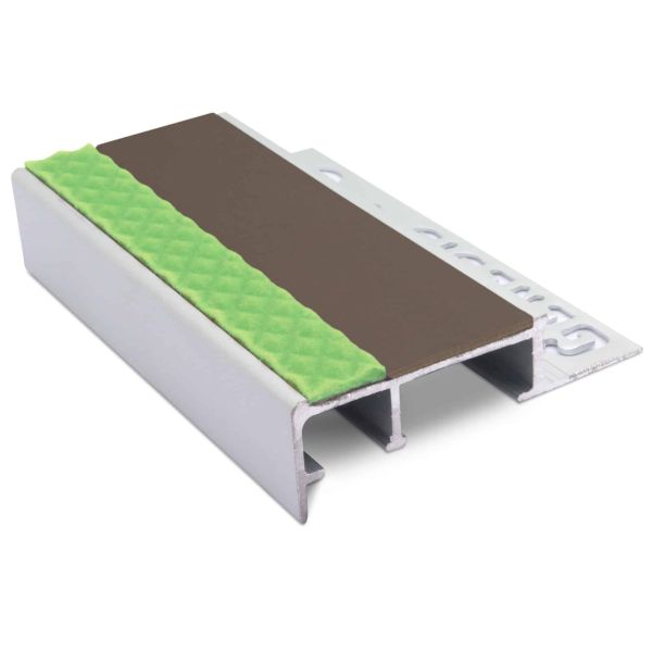 Brown Slimline Ceramic Tile-In Stair Nosing – 10mm Non Slip Commercial