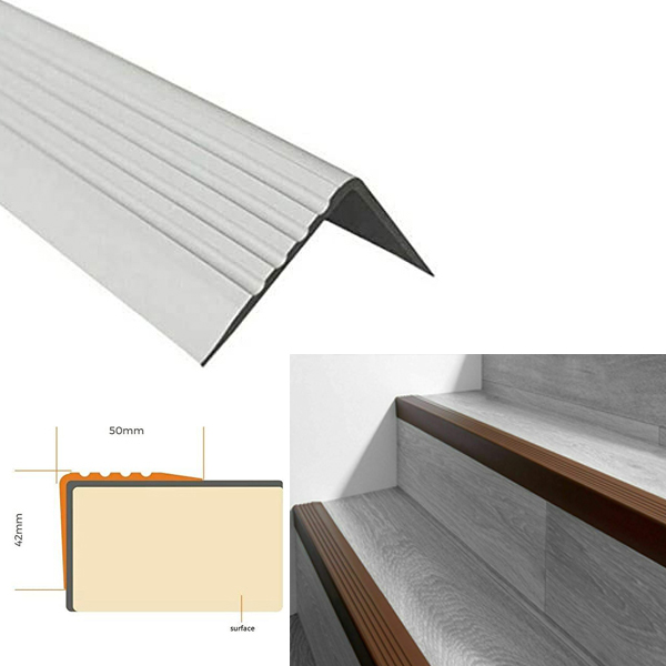 Bullnose Stair Nosing Non Slip Rubber Angle Step Edge Grey