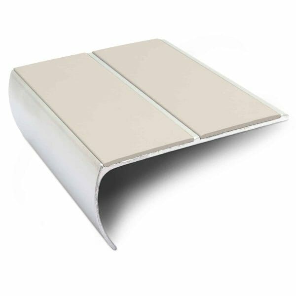 Canvas Anti Slip Commercial Stair Nosing Aluminium Edge Trim With Pvc Insert 87 x 40mm
