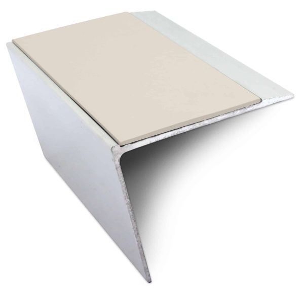 Canvas Non Slip Stair Nosing 67mm x 55mm Edge Trim With Pvc Insert Aluminium DDA Compliant
