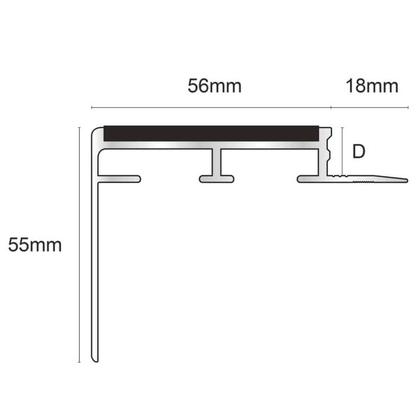 Tredsafe Heavy Duty Ceramic Tile In Stair Nosing 10mm - Image 2