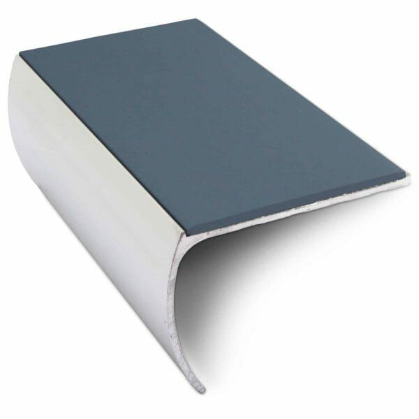 Cobalt Blue Aluminium Non Slip Commercial Stair Nosing Bullnose Edge Trim With Pvc Insert 57 x 40mm