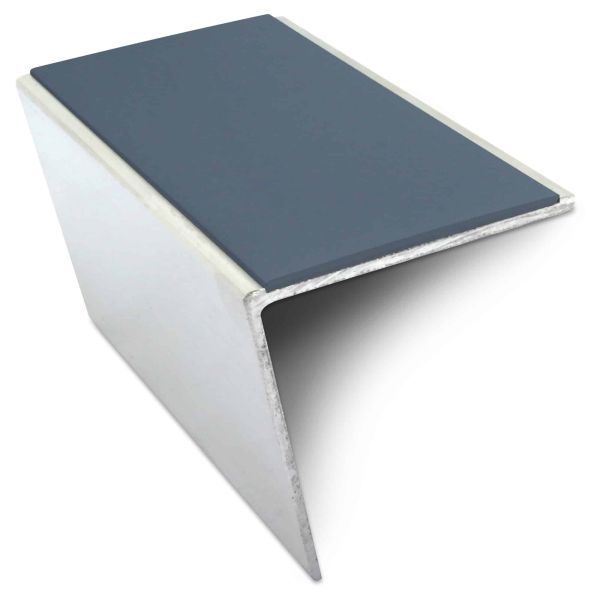 Cobalt Blue Commercial Stair Nosing 57 x 55mm PVC Insert Aluminium Anti Slip Trim