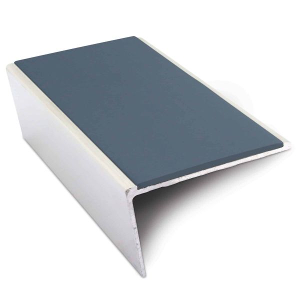 Cobalt Blue Non Slip Aluminium Stair Nosing 57mm x 32mm Commercial PVC Trim