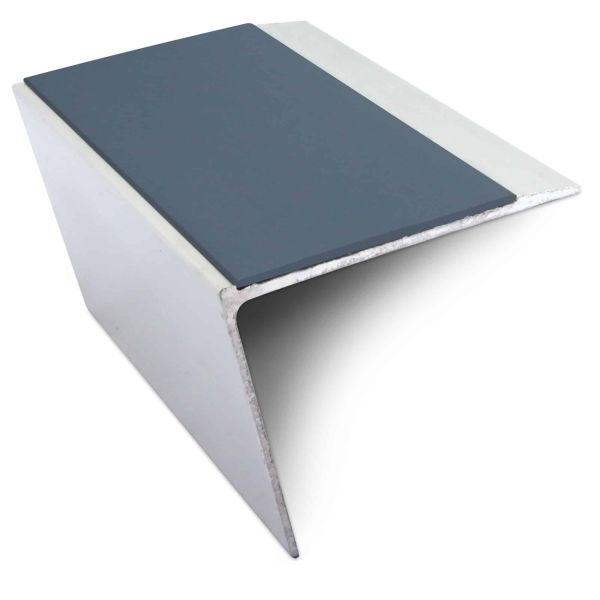 Cobalt Blue Non Slip Stair Nosing 67mm x 55mm Edge Trim With Pvc Insert Aluminium DDA Compliant