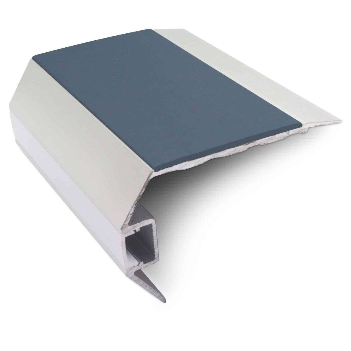 Cobalt Blue Vision Light Out Aluminium Non Slip Stair Nosing 77.5 x 48.5mm with LED Lighting Edge Trim