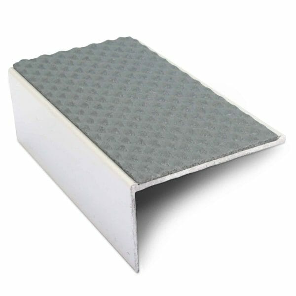 Dolphin Grey Aluminium Non Slip Stair Nosing Edge Trim With PVC Insert 56 x 32 mm