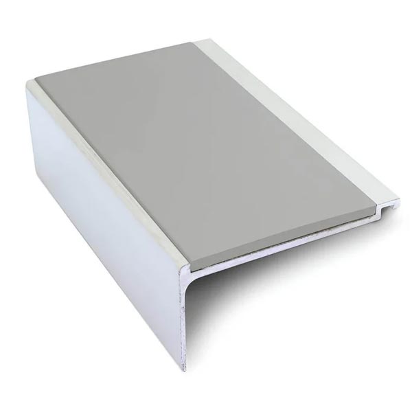 Dolphin Grey Commercial Stair Nosing 60mm x 32mm With PVC Insert Non Slip