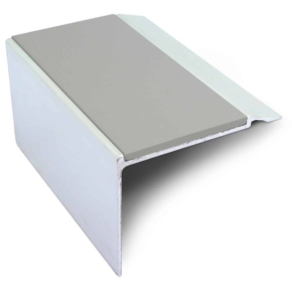 Dolphin Grey Commercial Stair Nosing 72mm x 55mm With PVC Insert Non Slip Stair Edge Trim