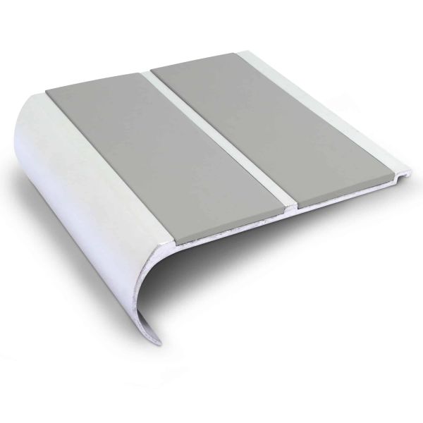 Dolphin Grey Commercial Stair Nosing 91mm x 35mm Non Slip PVC Insert Bullnose Stair Nosing Edge