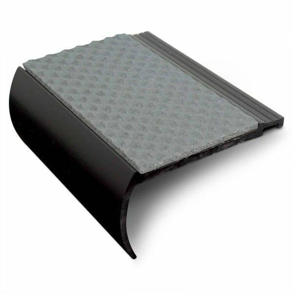 Dolphin Grey Heavy Duty PVC Non Slip Tredsafe 72 x 38mm Hard Nose Commercial Stair Nosing