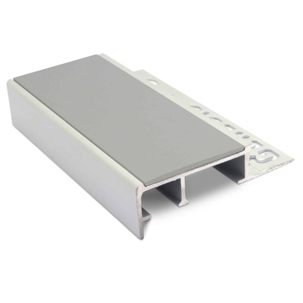 Dolphin Grey Slimline Ceramic Tile-In Nosing Non Slip Tredsafe 12.5mm
