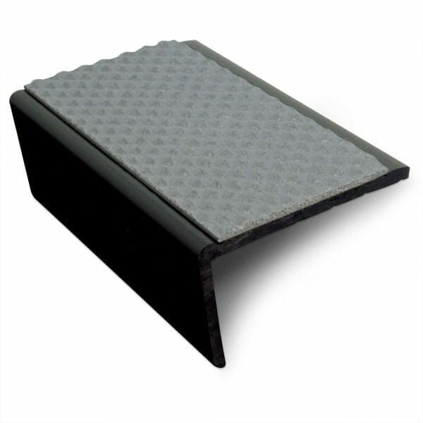 Dolphin Grey Slimline Hard Nose PVC Tredsafe Non Slip Stair Nosing 56 x 32.5mm