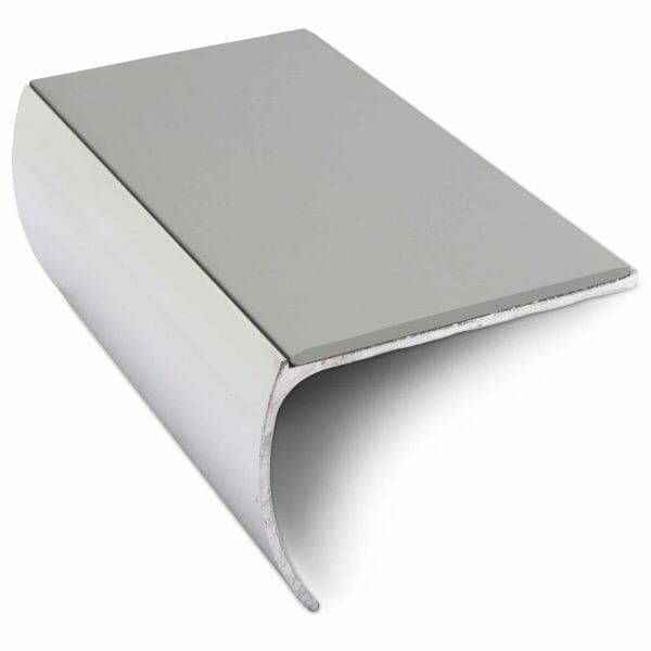 Dolphin grey Aluminium Non Slip Commercial Stair Nosing Bullnose Edge Trim With Pvc Insert 57 x 40mm