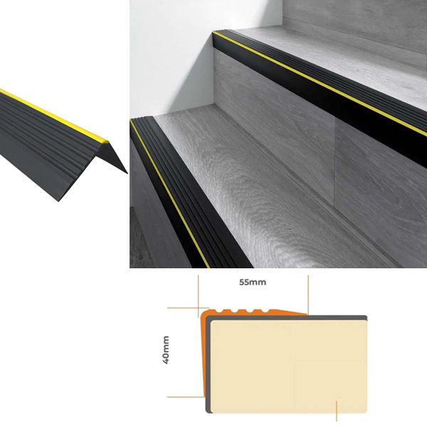 Flexible Anti-Slip PVC Bullnose Stair Nosing – Durable Safety Edge