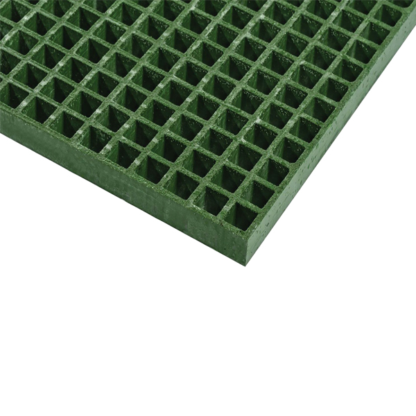 Green Moulded GRP Non-Slip Open Mesh Composite Floor Grating