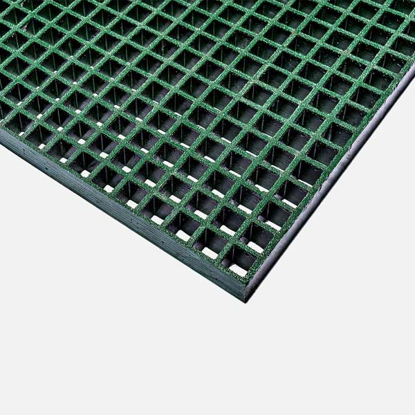 Green Open-Mesh GRP Grating Panels - 50mm Thick
