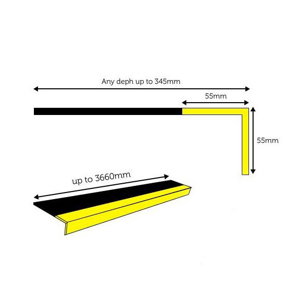 Black Non Slip Stair Tread Covers for Indoor & Outdoor Stairways - Image 3
