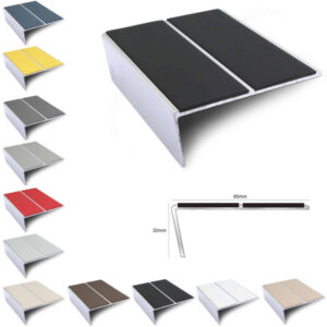 Heavy Duty Stair Nosing 85mm x 32mm – Aluminium Edge Trim